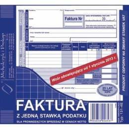 FAKTURA NETTO (1 STAWKA VAT) 2/3 A5 (O+1K) Michalczyk i Prokop