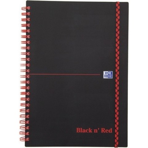 KOŁOZESZYT OXFORD BLACK N&#039; RED A5/70K KRATKA Oxford