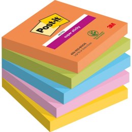 Karteczki Post-it Super Sticky 76x76mm (654-5SS-BOOS) mix kolorów (5x90) Post-it