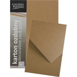 Karton ozdobny Galeria Papieru A4/270g Kraft ciemnobrązowy (20) Galeria Papieru