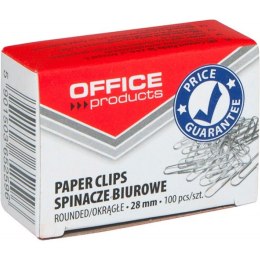 SPINACZE BIUROWE OKRĄGŁE 28 MM (100), SREBRNY Office Products