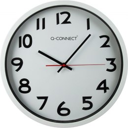 Zegar ścienny Q-Connect Warsaw 34cm biały, SREBRNY Q-CONNECT
