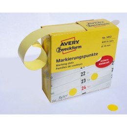 Kółka do zaznaczania w dyspenserze Avery Zweckform, 800 szt./rolka, O10 mm, żółte, ŻÓŁTY Avery Zweckform
