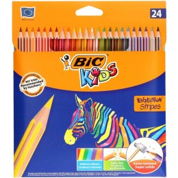 Kredki ołówkowe BiC Kids Evolution Stripes 24 kolory Bic