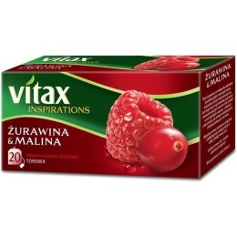 HERBATA VITAX INSPIRATION ŻURAWINA Z MALINĄ 20 TOREBEK Vitax