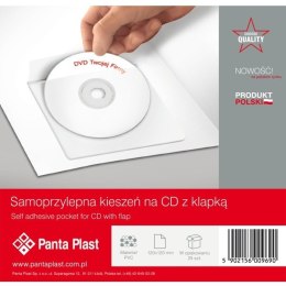 KIESZENIE SAMOPRZYLEPNE PVC NA PŁYTĘ CD / DVD 120 X 120 MM PANTA PLAST 25 SZT. Panta Plast