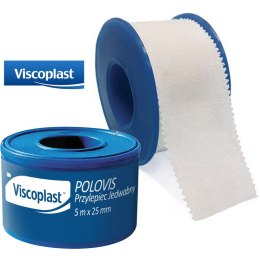 Przylepiec tkaninowy Viscoplast Polovis 25mm/5m biały Viscoplast