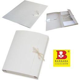 Teczka kartonowa wiązana Barbara A4/35mm/350g biał BARBARA