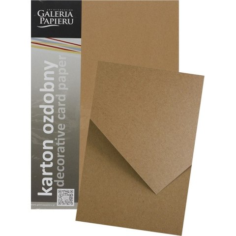 Karton ozdobny Galeria Papieru A4/270g Kraft ciemnobrązowy (20) Galeria Papieru