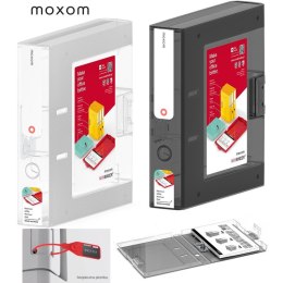 Segregator Moxom NewBinder A4/70mm transparentny czarny Moxom