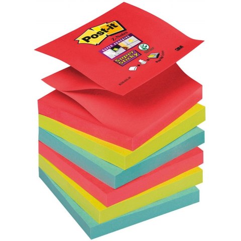 Karteczki Post-it Super Sticky Z-Notes 76x76mm (R330-6SS-PLAY) mix kolorów (6x90) Post-it